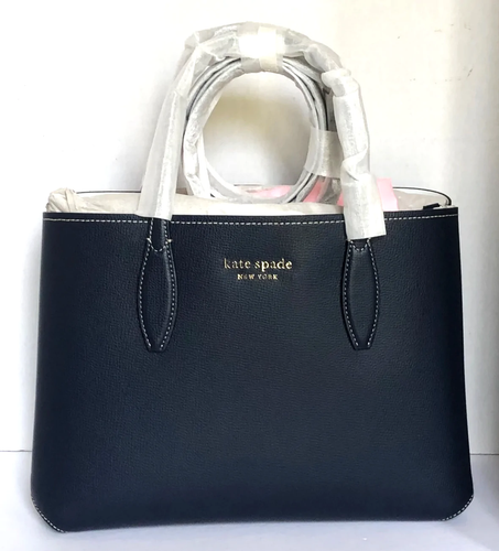 Kate Spade All Day Tote Crossbody Womens Medium Blue Leather Dainty Bloom Bag