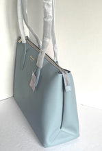 Load image into Gallery viewer, Kate Spade All Day Zip Work Tote Large Blue Leather Laptop Shoulder Bag Ocean