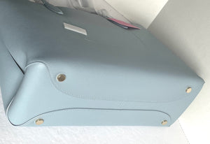 Kate Spade All Day Zip Work Tote Large Blue Leather Laptop Shoulder Bag Ocean