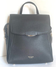 Load image into Gallery viewer, Kate Spade Backpack Womens Black Medium Leather Pushlock Adjustable Grace