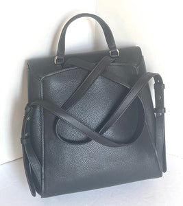 Kate Spade Backpack Womens Black Medium Leather Pushlock Adjustable Grace