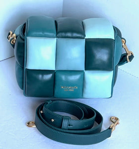 Kate Spade Boxxy Multi 3D Pine Leather Crossbody Colorblock Cube Top Handle