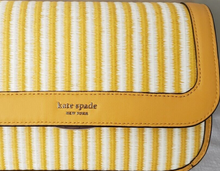 Load image into Gallery viewer, Kate Spade Buddie Stripe Yellow Leather Crossbody Clutch Shoulder Bag Original Pkg