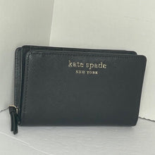 Load image into Gallery viewer, Kate Spade Cameron Medium Black Bifold Wallet Snap Coin Zip Saffiano