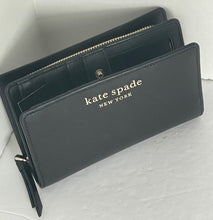Load image into Gallery viewer, Kate Spade Cameron Medium Black Bifold Wallet Snap Coin Zip Saffiano