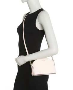 Kate Spade Hilli Dome Crossbody Small Chalk Pink Saffiano Leather Shoulder Bag
