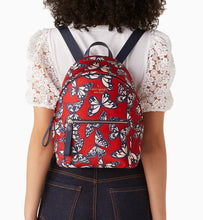 Load image into Gallery viewer, Kate Spade Backpack Womens Medium Red Chelsea Recycled Nylon Butterfly
