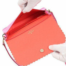 Load image into Gallery viewer, Kate Spade Crossbody Clutch Women's Pink Leather Scalloped Jettie Convertible