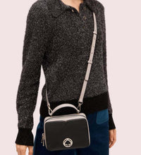 Load image into Gallery viewer, Kate Spade Crossbody Top Handle Vanity Womens Black Leather Small Boxy Bag