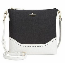 Load image into Gallery viewer, Kate Spade Crossbody Womens Black Shoulder Bag Leather Canvas Slim Jemma