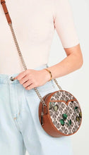 Load image into Gallery viewer, Kate Spade Crossbody Womens Small Brown Canteen Floral Jacquard Cherry Round