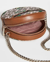 Load image into Gallery viewer, Kate Spade Crossbody Womens Small Brown Canteen Floral Jacquard Cherry Round