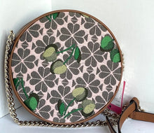Load image into Gallery viewer, Kate Spade Crossbody Womens Small Brown Canteen Floral Jacquard Cherry Round