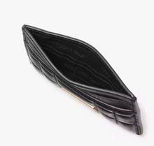 Load image into Gallery viewer, Kate Spade Evelyn Cardholder Quilted Black Leather Slim Wallet Womens Case