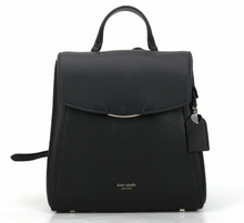 Load image into Gallery viewer, Kate Spade Grace Backpack Black Medium Leather Womens Pushlock Pebbled