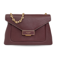 Load image into Gallery viewer, Kate Spade Gramercy Shoulder Bag Red Medium Convertible Leather Flap Chain