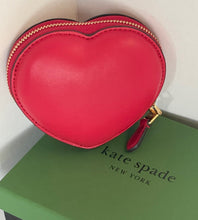 Load image into Gallery viewer, Kate Spade Heart Amour Puffy 3D Coin Wallet Womens Small Red Leather Purse