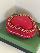 Load image into Gallery viewer, Kate Spade Heart Amour Puffy 3D Coin Wallet Womens Small Red Leather Purse