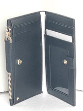 Load image into Gallery viewer, Kate Spade Jackson Small Slim Bifold Wallet Womens Black Leather Zip Snap