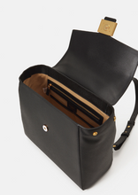 Load image into Gallery viewer, Kate Spade Katy Medium Flap Backpack Black Leather Adjustable Original Pkg