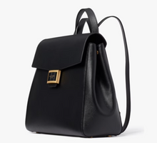 Load image into Gallery viewer, Kate Spade Katy Medium Flap Backpack Black Leather Adjustable Original Pkg