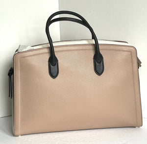 Kate Spade Knott Commuter Bag Laptop Tote Womens Beige Large Leather Work