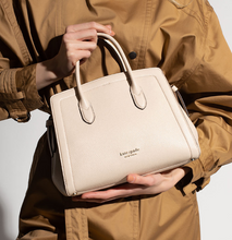 Load image into Gallery viewer, Kate Spade Knott Medium Crossbody Satchel Cream Leather Shoulder Bag Milk Glass