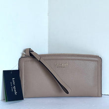 Load image into Gallery viewer, Kate Spade Knott Wristlet Cardholder Womens Tan Leather Wallet Kraft Paper