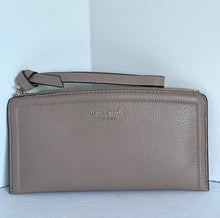 Load image into Gallery viewer, Kate Spade Knott Wristlet Cardholder Womens Tan Leather Wallet Kraft Paper