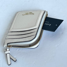 Load image into Gallery viewer, Kate Spade Knott Zip Card Wallet Womens Cream Leather Keyring Slim Zip Holder