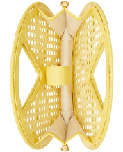 Load image into Gallery viewer, Kate Spade Lemon Drop Crossbody Yellow Leather Rattan Top-Handle Bag ORIG PKG