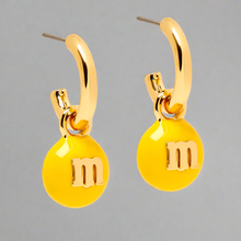 Load image into Gallery viewer, KateSpadeM_M_sYellowCharmHuggiesCuffEarrings2