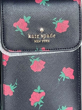 Load image into Gallery viewer, Kate Spade Madison Phone Crossbody Black Rose Toss North South Floral