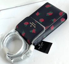 Load image into Gallery viewer, Kate Spade Madison Phone Crossbody Black Rose Toss North South Floral
