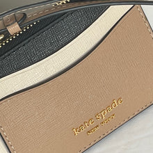 Load image into Gallery viewer, Kate Spade Morgan Card Case Wristlet Brown Black Colorblocked Keyring