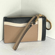 Load image into Gallery viewer, Kate Spade Morgan Card Case Wristlet Brown Black Colorblocked Keyring