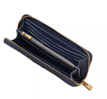 Load image into Gallery viewer, Kate Spade Morgan Womens Large Wallet Flower Bed Embossed Zip Blue Continental