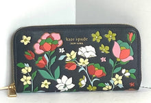 Load image into Gallery viewer, Kate Spade Morgan Womens Large Wallet Flower Bed Embossed Zip Blue Continental