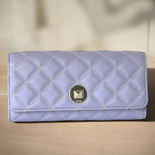 Load image into Gallery viewer, Kate Spade Natalia Quilted Wallet Womens Lilac Large Turn Lock Continental