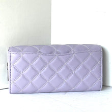 Load image into Gallery viewer, Kate Spade Natalia Quilted Wallet Womens Lilac Large Turn Lock Continental