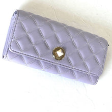 Load image into Gallery viewer, Kate Spade Natalia Quilted Wallet Womens Lilac Large Turn Lock Continental