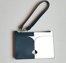 Load image into Gallery viewer, Kate Spade Nicola Card Holder Wristlet Black White Leather Zip Wallet