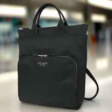 Load image into Gallery viewer, KateSpadeSamKsnylNylonConvertibleBackpackBlackTravelCommuterTote3