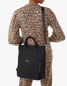 Kate Spade Sam Tote Convertible Backpack Black Large Laptop Bag Crossbody KSNYL