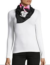 Load image into Gallery viewer, Kate Spade Silk Scarf Square Womens Black Pink Bow Gift Print 34 x 34in