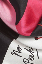 Load image into Gallery viewer, Kate Spade Silk Scarf Square Womens Black Pink Bow Gift Print 34 x 34in