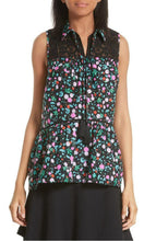 Load image into Gallery viewer, Kate Spade Womens Sleeveless Button Up Peplum Cotton Silk Lace Top, Large