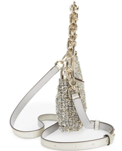 Load image into Gallery viewer, Kate Spade Smile Small Shoulder Bag Womens Silver Crossbody Tweed Metallic Leather