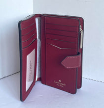 Load image into Gallery viewer, Kate Spade Staci Wallet Womens Medium Red Leather ID Bifold Snap Billfold