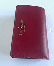 Load image into Gallery viewer, Kate Spade Staci Wallet Womens Medium Red Leather ID Bifold Snap Billfold